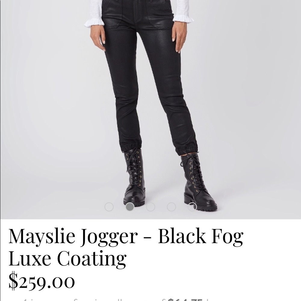 Paige Mayslie black Fog Luxe Coated crop Jeans